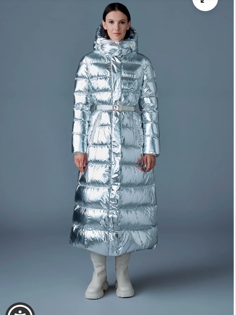 MACKAGE CALINA-M METALLIC LAMINATE DOWN MAXI COAT